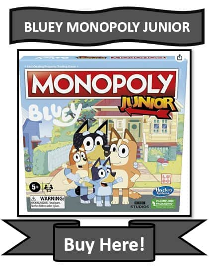 BLUEY MONOPOLY JR BOARD GAME - BEST BLUEY BOARD GAMES