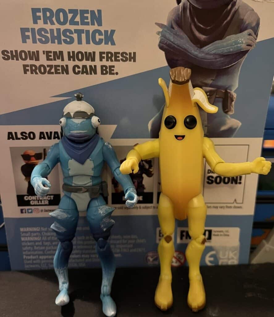 Frozen Fishstick & Peely Fortnite Solo Mode Action Figures - Original Photo