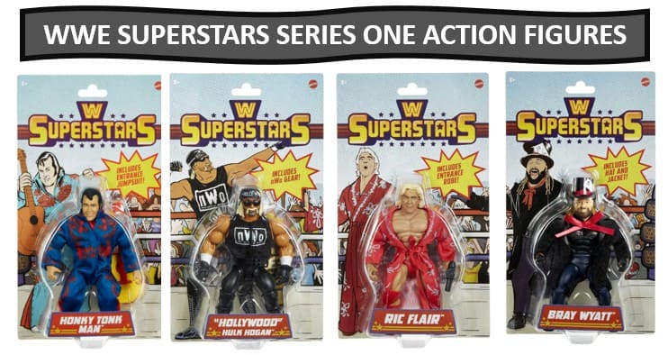 WWE Superstars Series 1 Action Figures - Honky Tonk Man, Hollywood Hulk Hogan, Ric Flair, Bray Wyatt