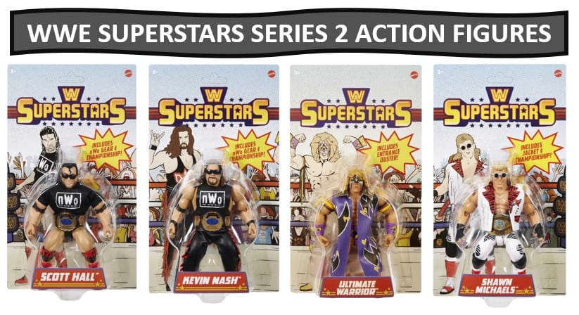 WWE Superstars Series 2 Action Figures - Scott Hall, Kevin Nash, Ultimate Warrior, and Shawn Michaels