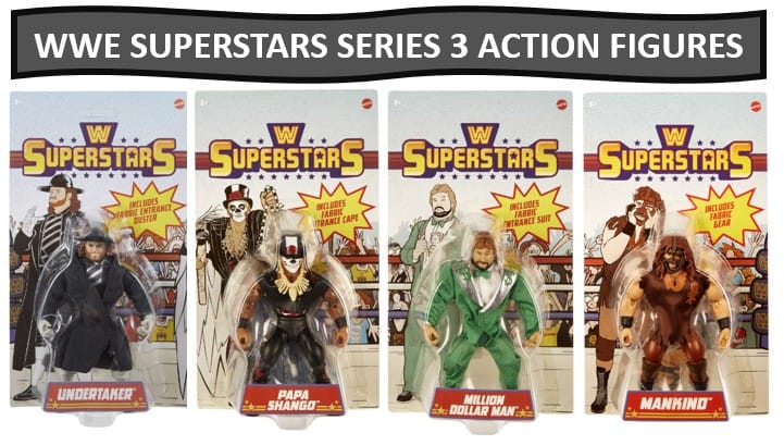 WWE Superstars Series 3 Action Figures - Undertaker, Papa Shango, Million Dollar Man, Mankind